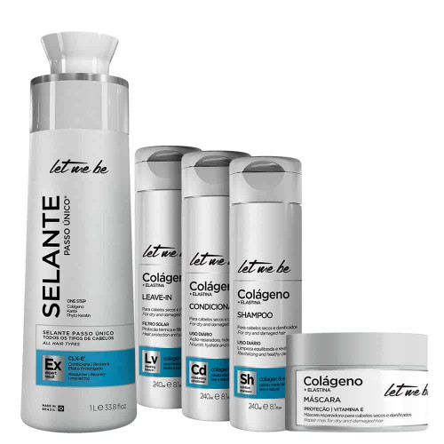 Selante Passo Único Semi-Definitiva 1L + Linha Colágeno Home Care Let Me Be | 5 produtos
