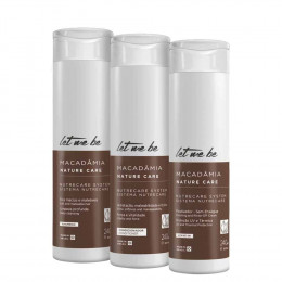 Kit Macadâmia Shampoo + Condicionador + Leave-In Home Care Let Me Be | 3 produtos