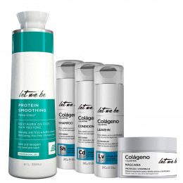 Protein Smoothing Passo Único® Let Me Be 1lt + Linha Colágeno Home Care Let Me Be | 5 produtos