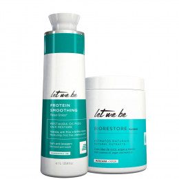 Protein Smoothing Passo Único® Let Me Be 1L + Máscara Biorestore 1kg | 2 produtos